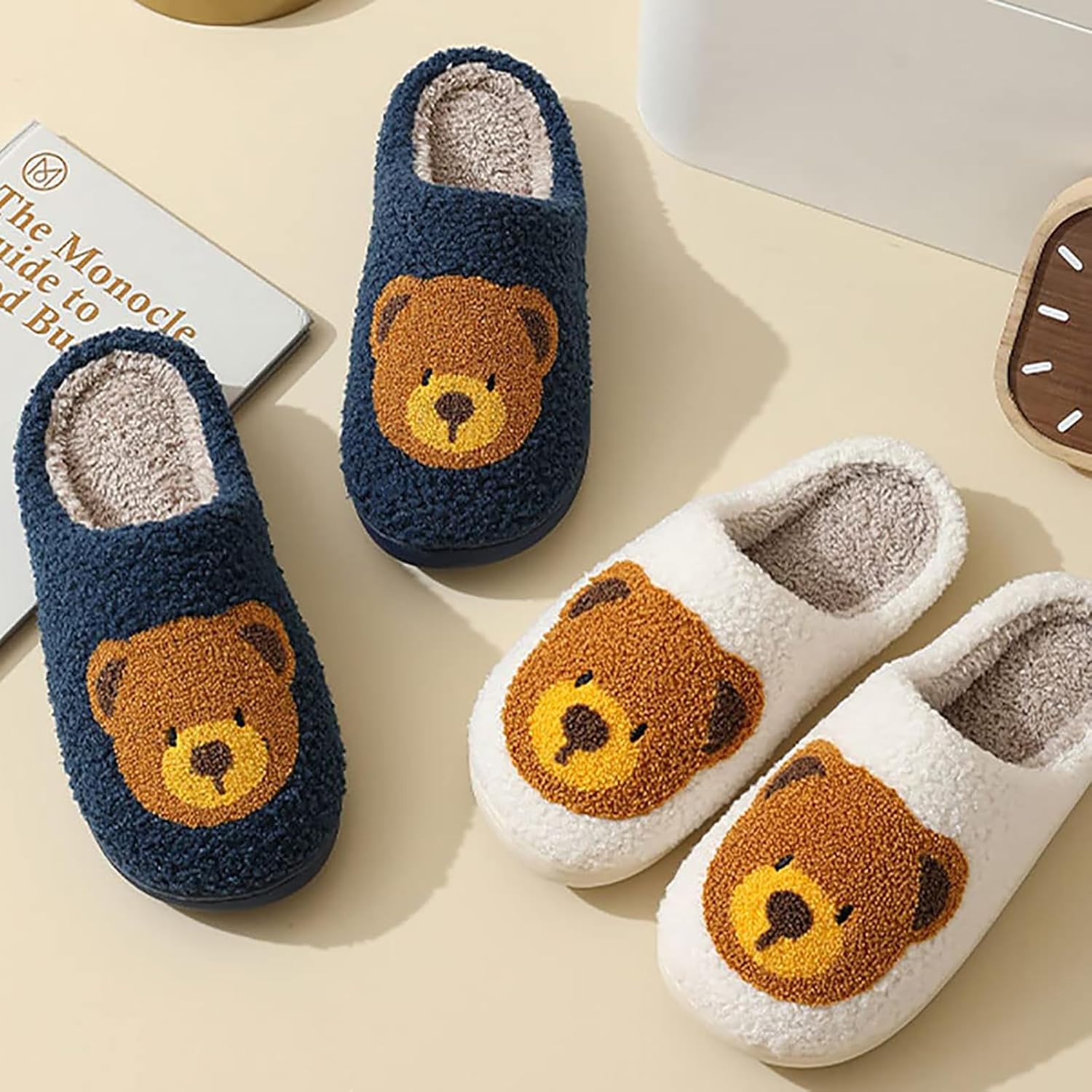 Women's Men's Cute Frog Slippers Fuzzy Memory Foam Kawaii Cartoon Animal Slippers Winter Warm Fluffy Shoes - Image 3