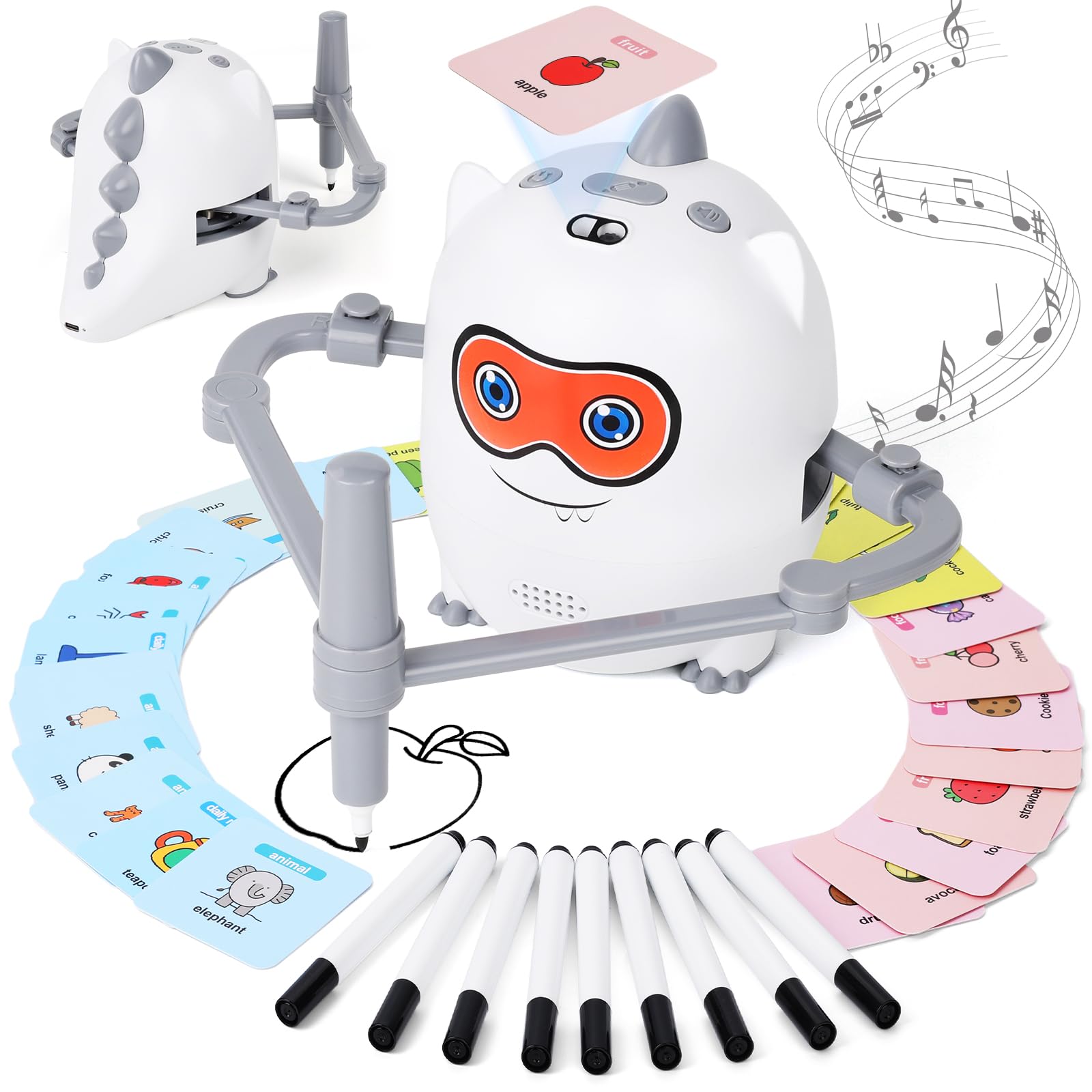 Malroboter für Kinder Zeichenroboter mit Stift & 200 Karten QR Code Scan Drawing Robot Lernspielzeug Mal Roboter Wiederaufladbar für Jungen Mädchen Weihnachten Geburtstag Geschenk