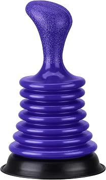 Luigi's Sink Plunger Kitchen - Sink Plunger Bathroom - Drain Bathtub or Shower - Small and Powerful Clog Remover - Commercial Style Plumbers Plungers with Large Bellows - Blue - Mini
