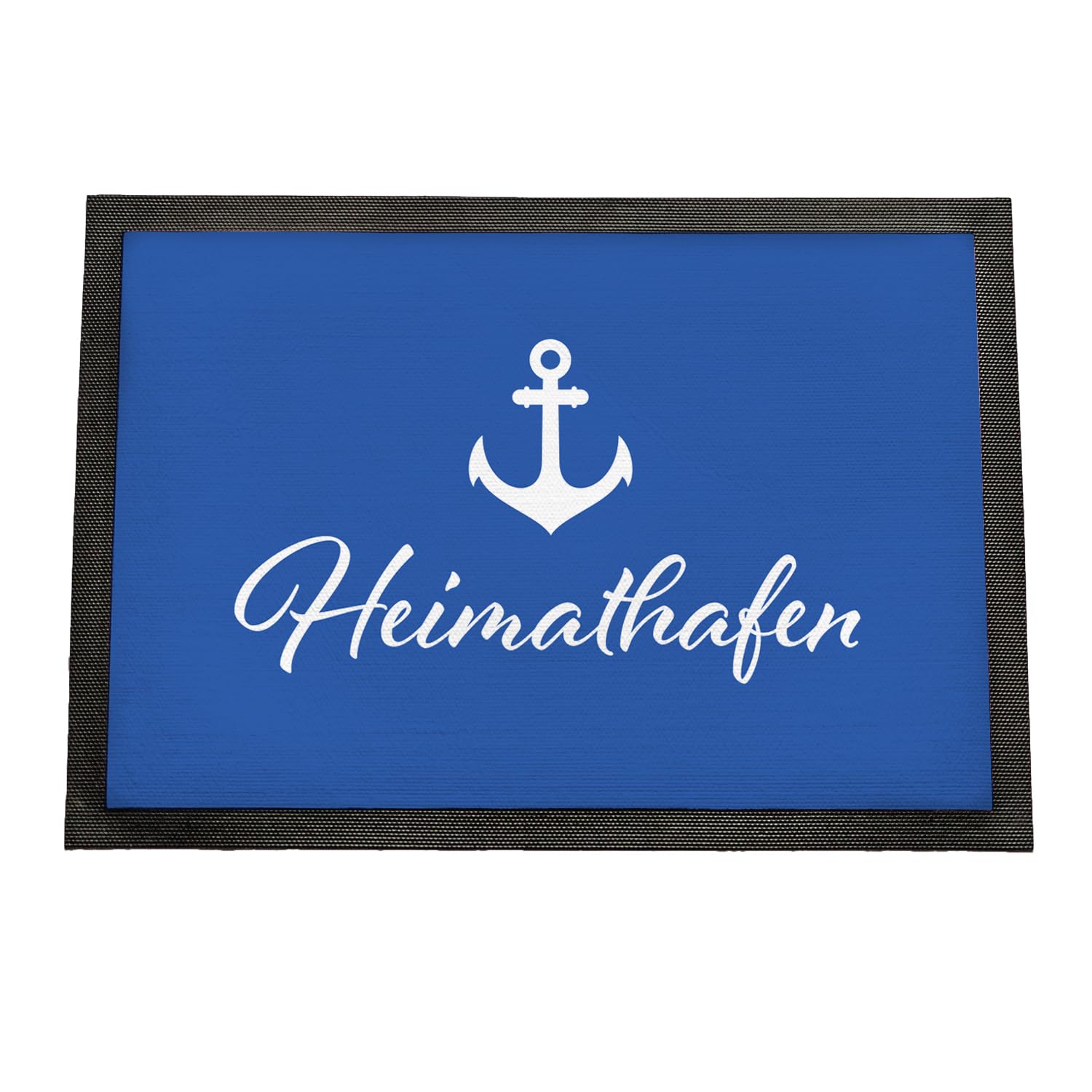 Personalisierte Fußmatte Heimathafen | Maritime Schmutzfangmatte für innen und außen | mit Wunschnamen Bedruckt | für Wohnungstür Haustür Eingangstür | Geschenkidee für Paare zum Einzug | 75 x 50 cm