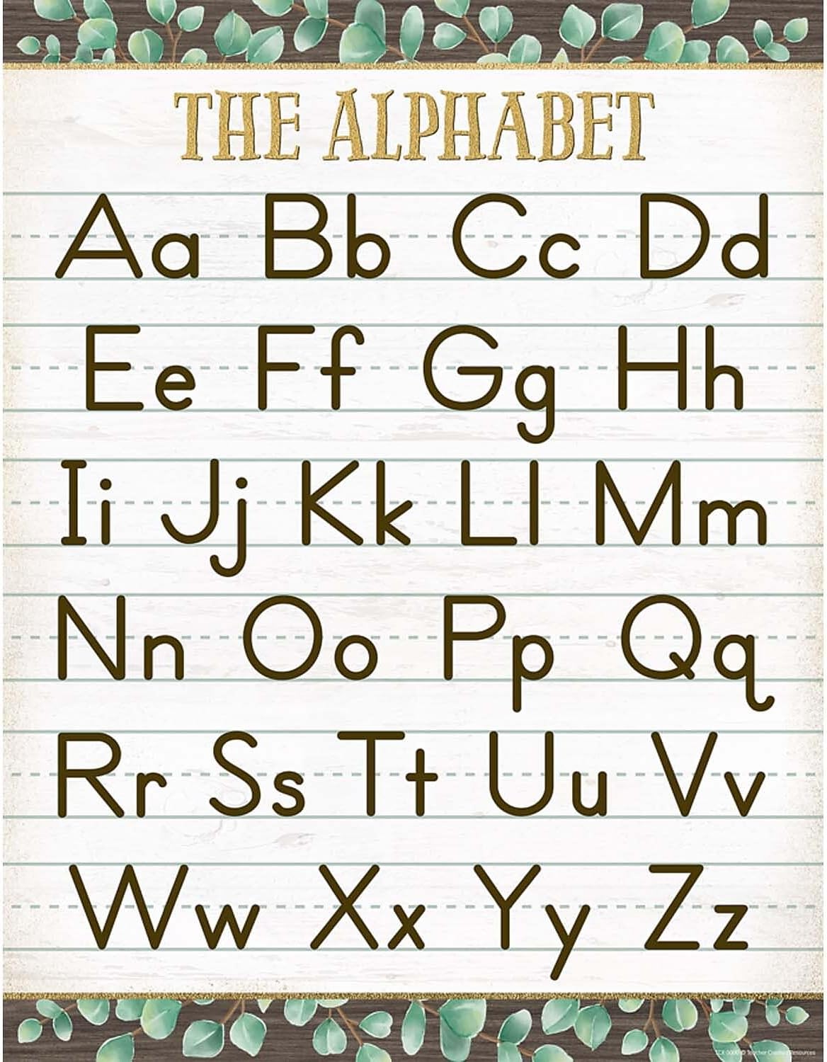 Eucalyptus The Alphabet Chart, 17" x 22"