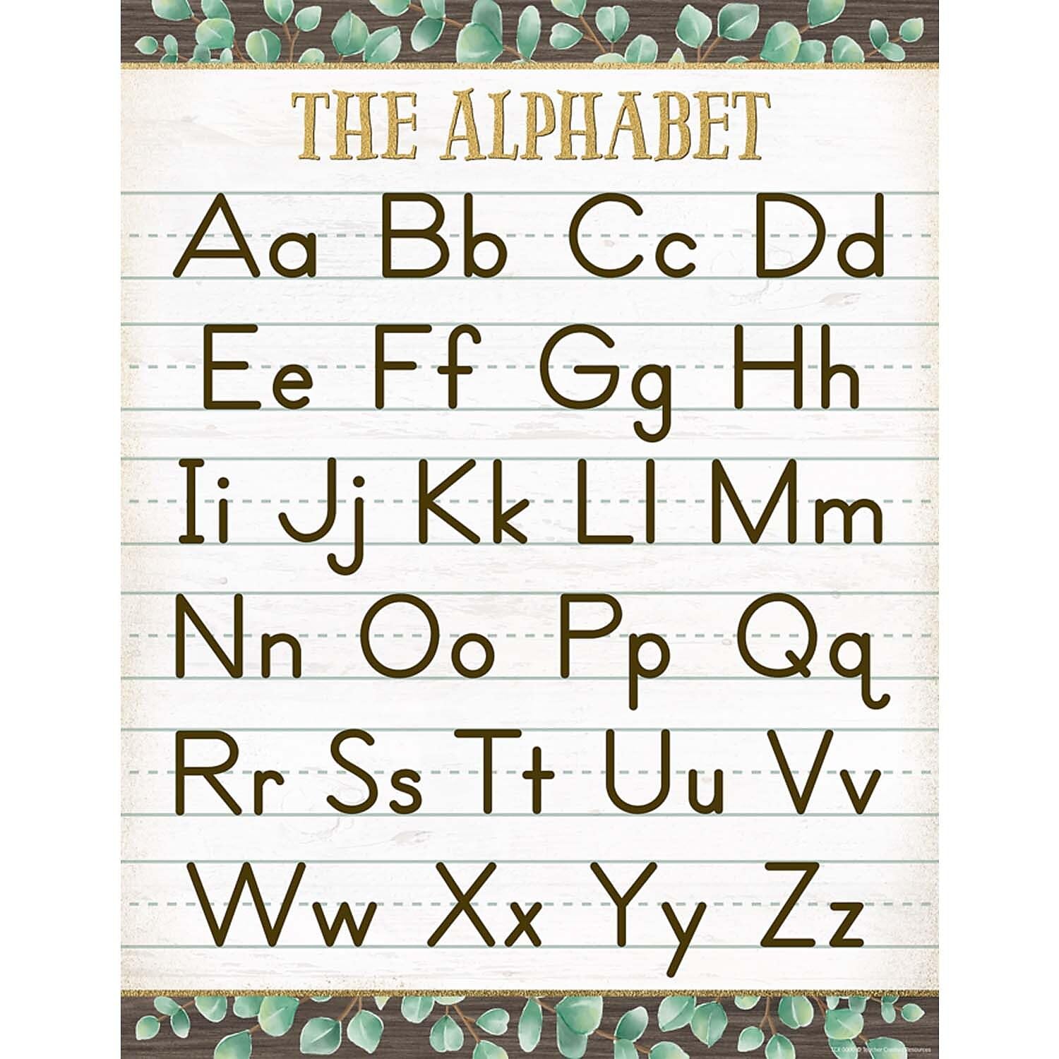 Eucalyptus The Alphabet Chart, 17" x 22"