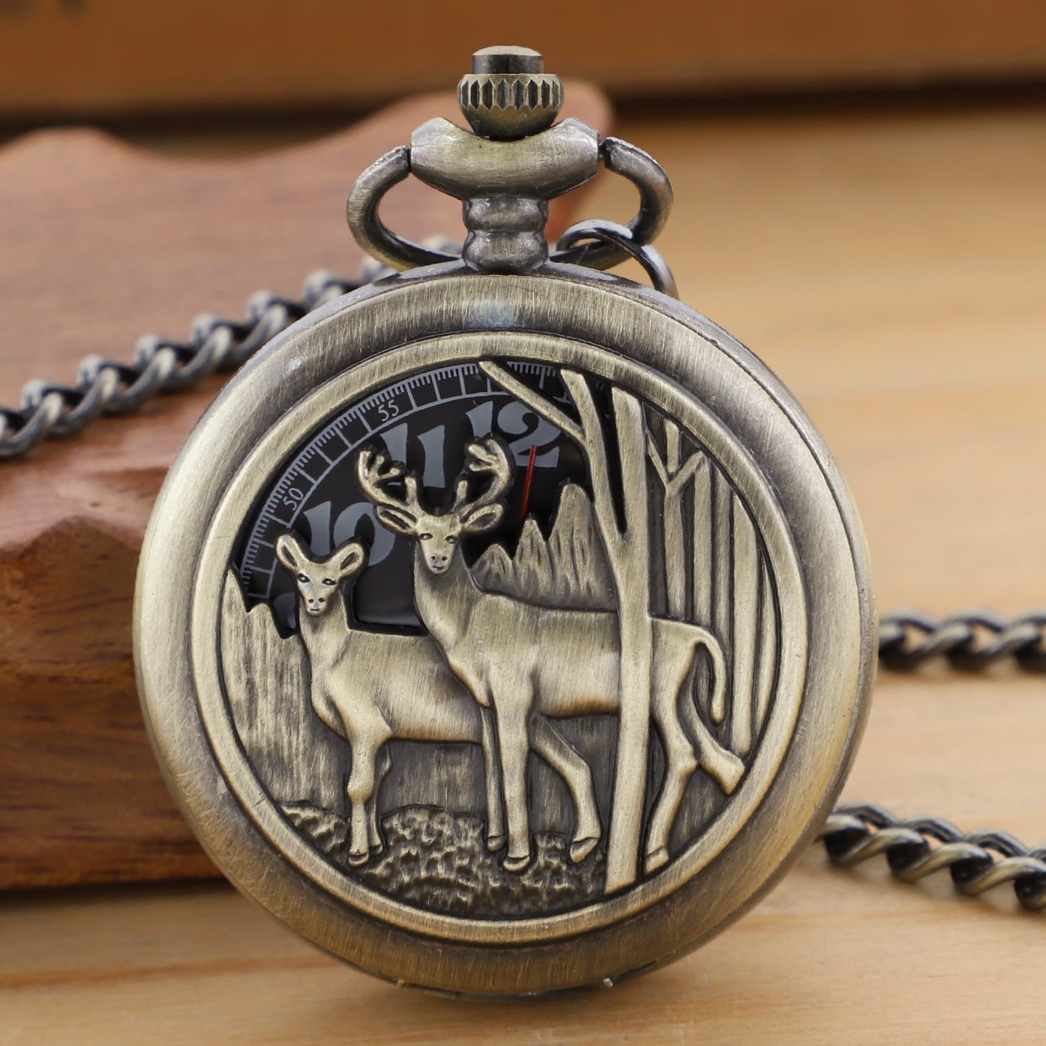 Classic Uncovered Men's Pocket Watch, Pocket Watches with Chain for Men