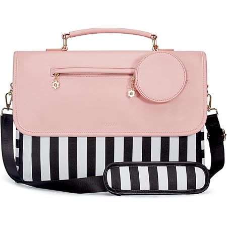 CLUCI Mallette En Cuir Pour Femme 15,6 Pouces Ordinateur Portable Business Vintage Slim Ladies Sac à Bandoulière, Huile Cire Bicolore Marron, L