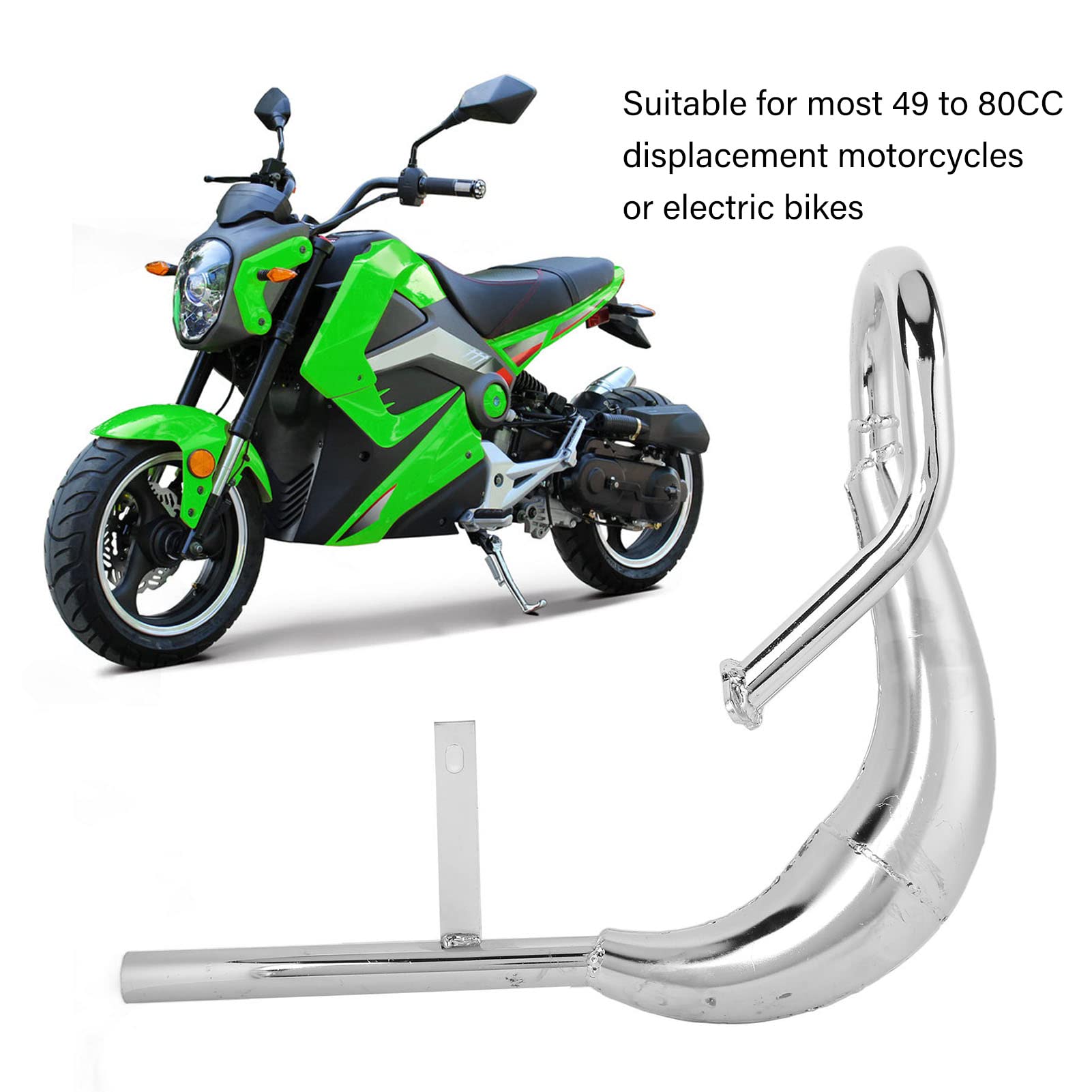 Motorrad-Auspuffrohr Schalldämpfer 40mm Aluminiumlegierung Geräuschreduzierung Elektrofahrrad Auspuffrohr mit Dichtung Silber