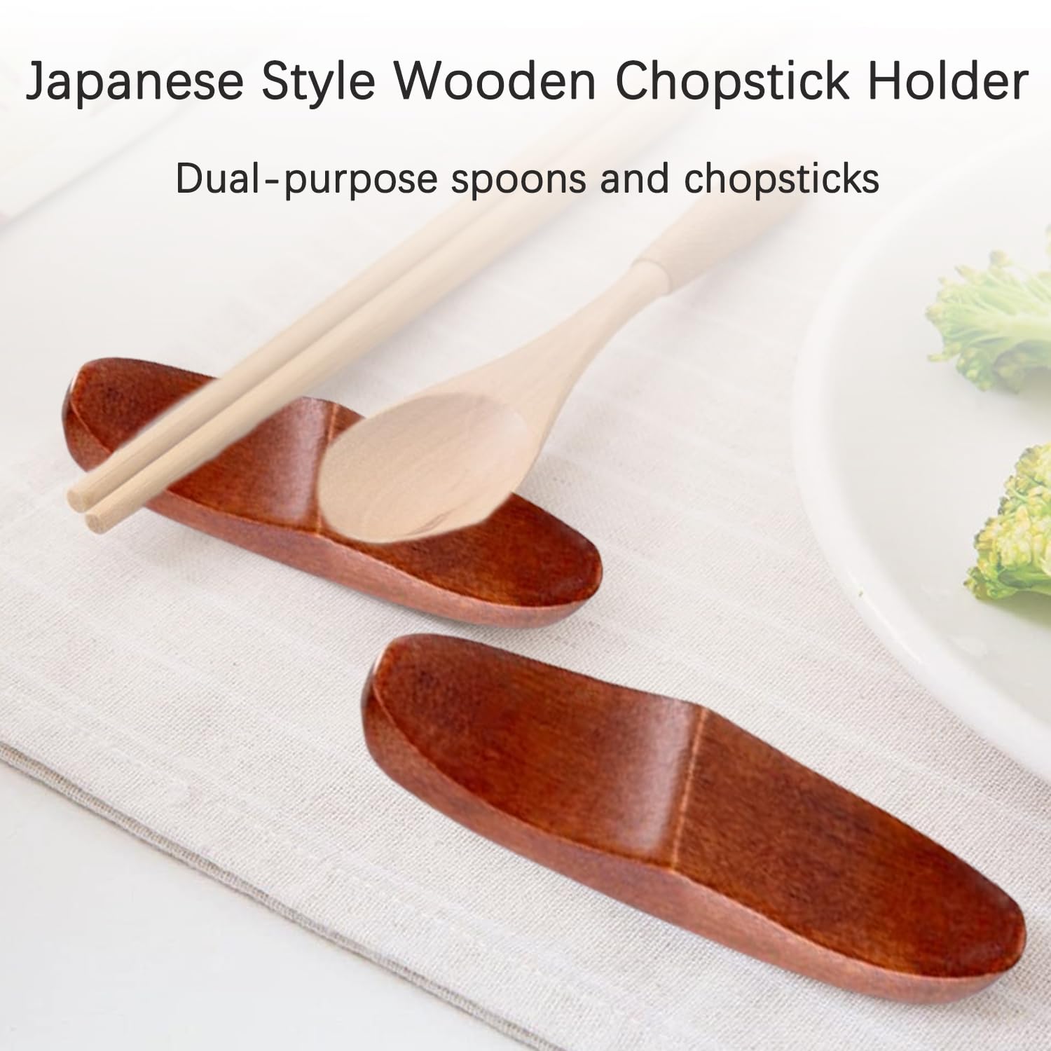 6 Piezas Soporte para Tenedor Cuchara, Cena Cuchara Soporte, Resto De Palillos De Madera, Palillos Utensilio Soporte, Soporte para Palillos De Madera para Mesa, Accesorios De Comedor