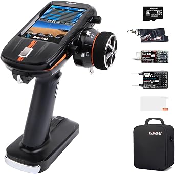 Radiolink RC8X 2.4GHz RC Remote Control Set Multi-Language 8 Channel Transmitter Set Certified | R8FG & R4FGM V2.2 Gyro Receiver Included | 4.3 Inch Full-Color IPS Touchscreen | 600m Long-Range