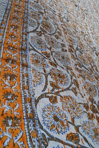 Miniatura 6 de V Vedant Designs Colcha de Kantha Quit Indian Kantha con diseño floral de Kantha, sábana de algodón Kantha, ropa de cama individualqueen, colcha