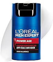 L'Oréal Crema hidratante para hombre, Antiarrugas y antienvejecimiento, Con ácido hialurónico hidratante para el...