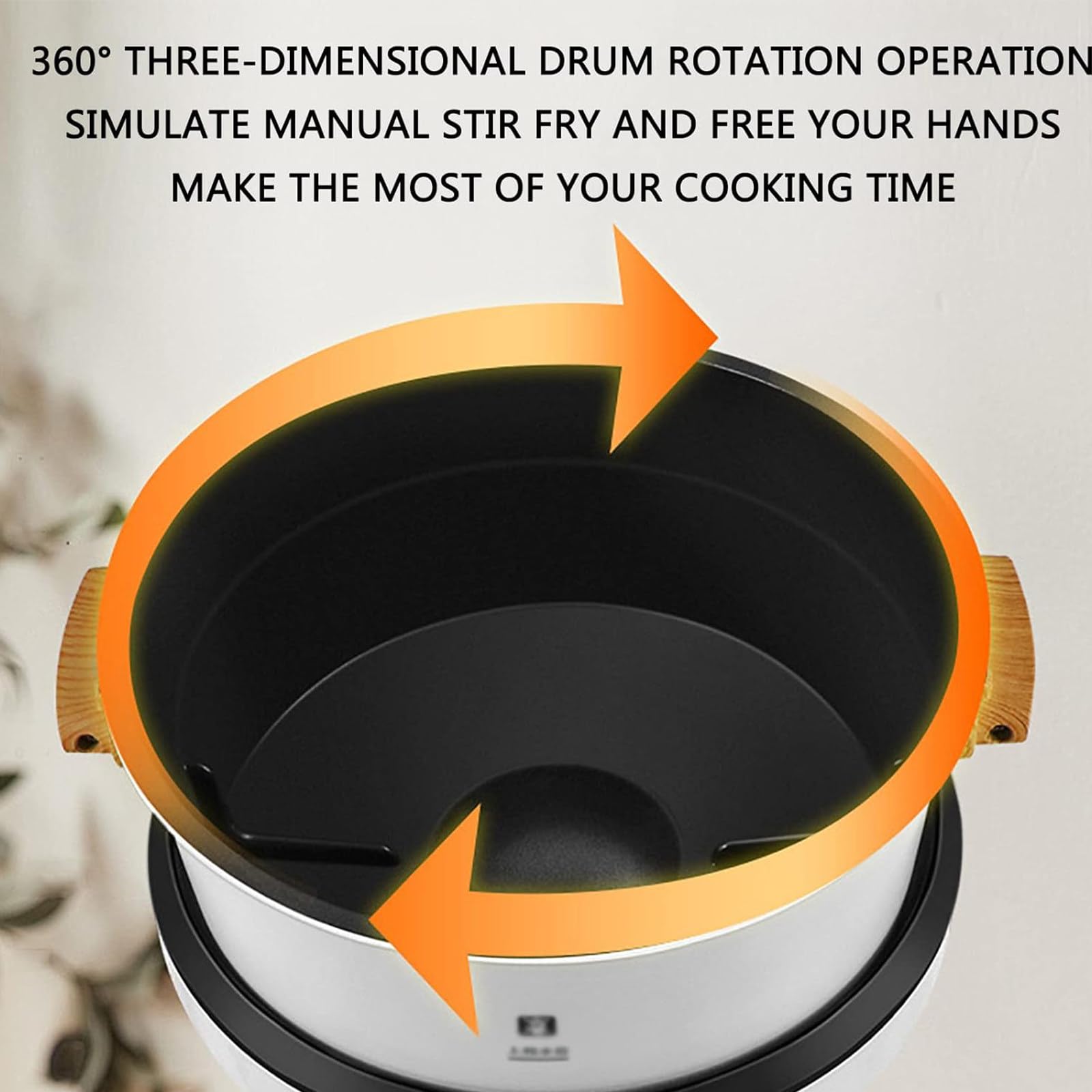 Procesador de alimentos comercial de 8 L, máquina de cocción automática inteligente con rotación de 360° y calefacción 3D, potencia de fuego de 3 engranajes para uso doméstico y restaurante
