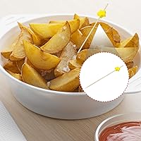 Vista 5 de ONLYKXY 20 palillos de cóctel de estrellas, palitos de bambú para comida, palillos de dientes de madera, palillos de madera para revolver café, 4.7