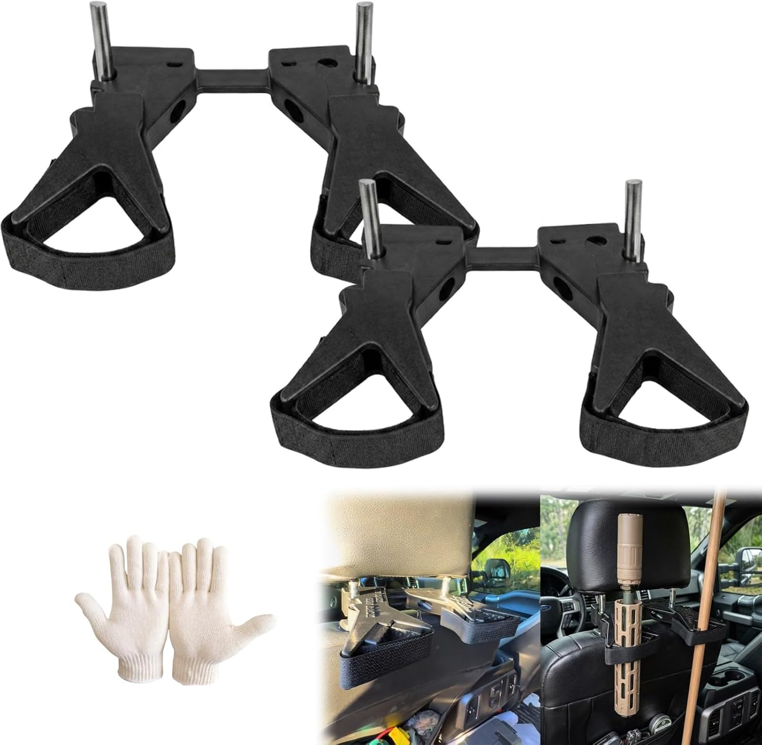 2026 Ultimate Universal Seat Back Gun Rack | Adjustable Vehicle Rifle,Seat Back Easy to Install Vertical Guns Holder Sling Organizer,Auto Front Headrest Mount for Trucks, Cars & SUVs