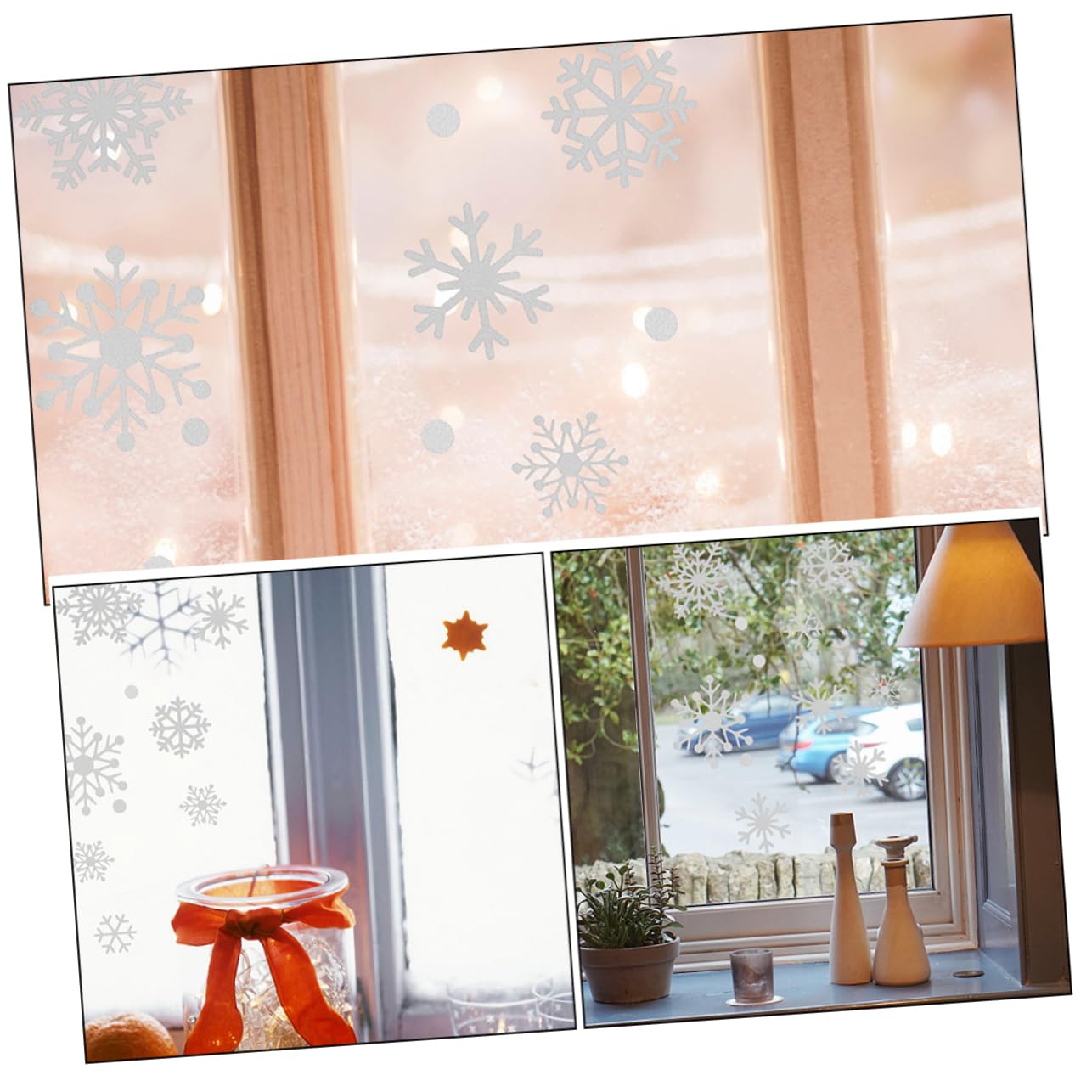 5blätter Schneeflocken-fensteraufkleber Weihnachtsdekorationen Mit Schneeflocken Weihnachtsaufkleber Für Glasfenster Fensterdekorationen Für Feiertage -aufkleber Für f