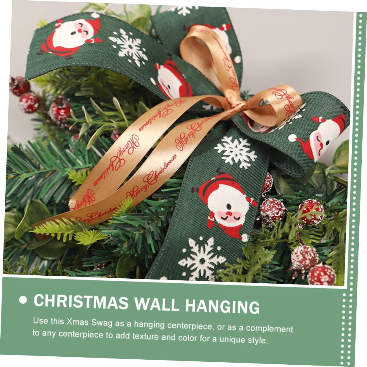 Zerodeko Christmas Teardrop Swag Eucalyptus Leaves Festive Door Decor for Holiday Home Decoration Lightweight and Reusable Xmas Garland for Staircase and Fireplace