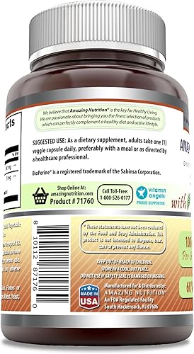 Miniatura 3 de Amazing Formulas CoQ10 con bioperina 100 mg por porción suplemento  Cápsulas vegetarianas  Sin OMG  Sin gluten (60 unidades)