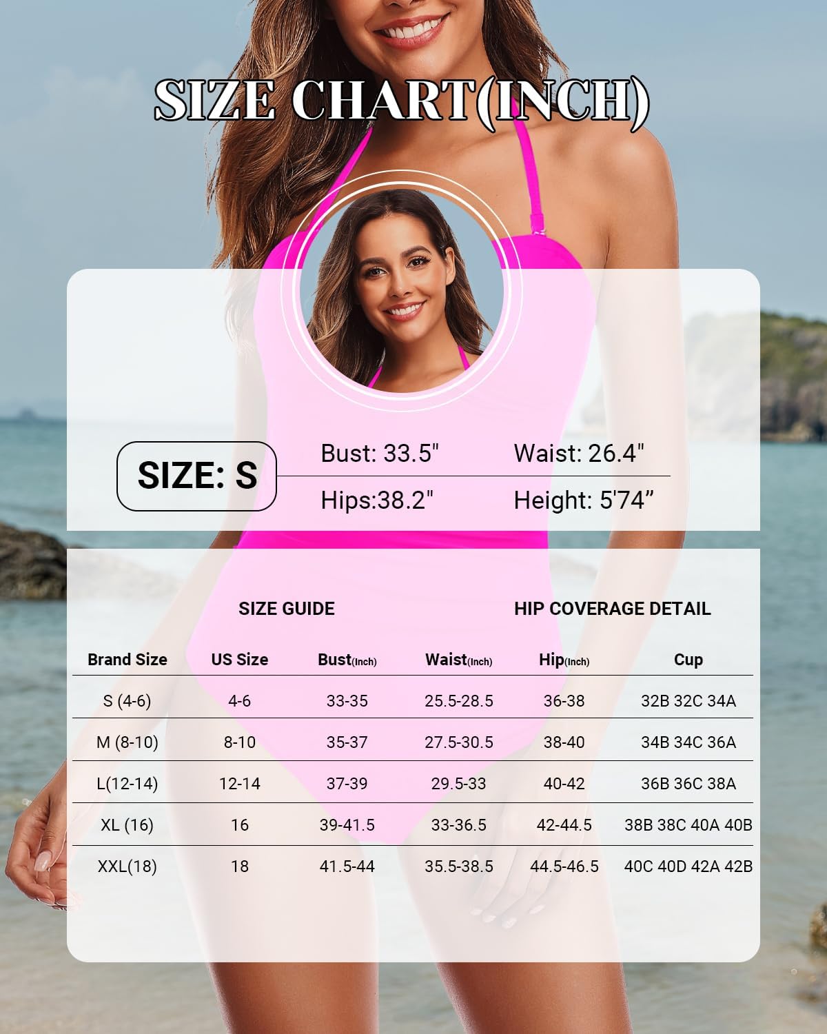 Daci Womens One Piece Swimsuit Tummy Control- Moderate Coverage Bathing Suit 2025 Bandeau Strapless Swimwear - Image 6