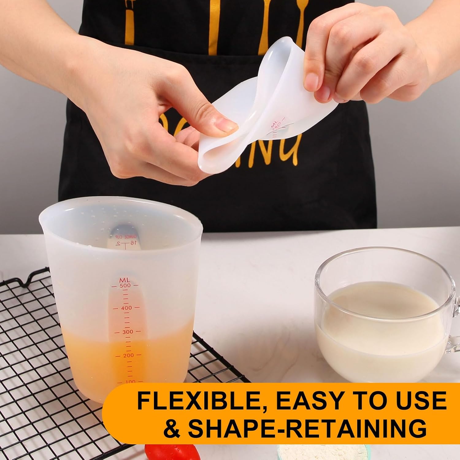 3 PCS Silicone Measuring Cups Flexible Chocolate Melting Cup