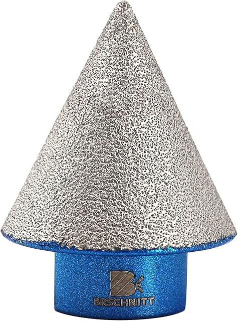 Diamond Beveling Chamfer Bit,BRSCHNITT 35mm Diamond Finger Milling Bits with M14 thread for enlarging, polishing and bevelling the exsit holes