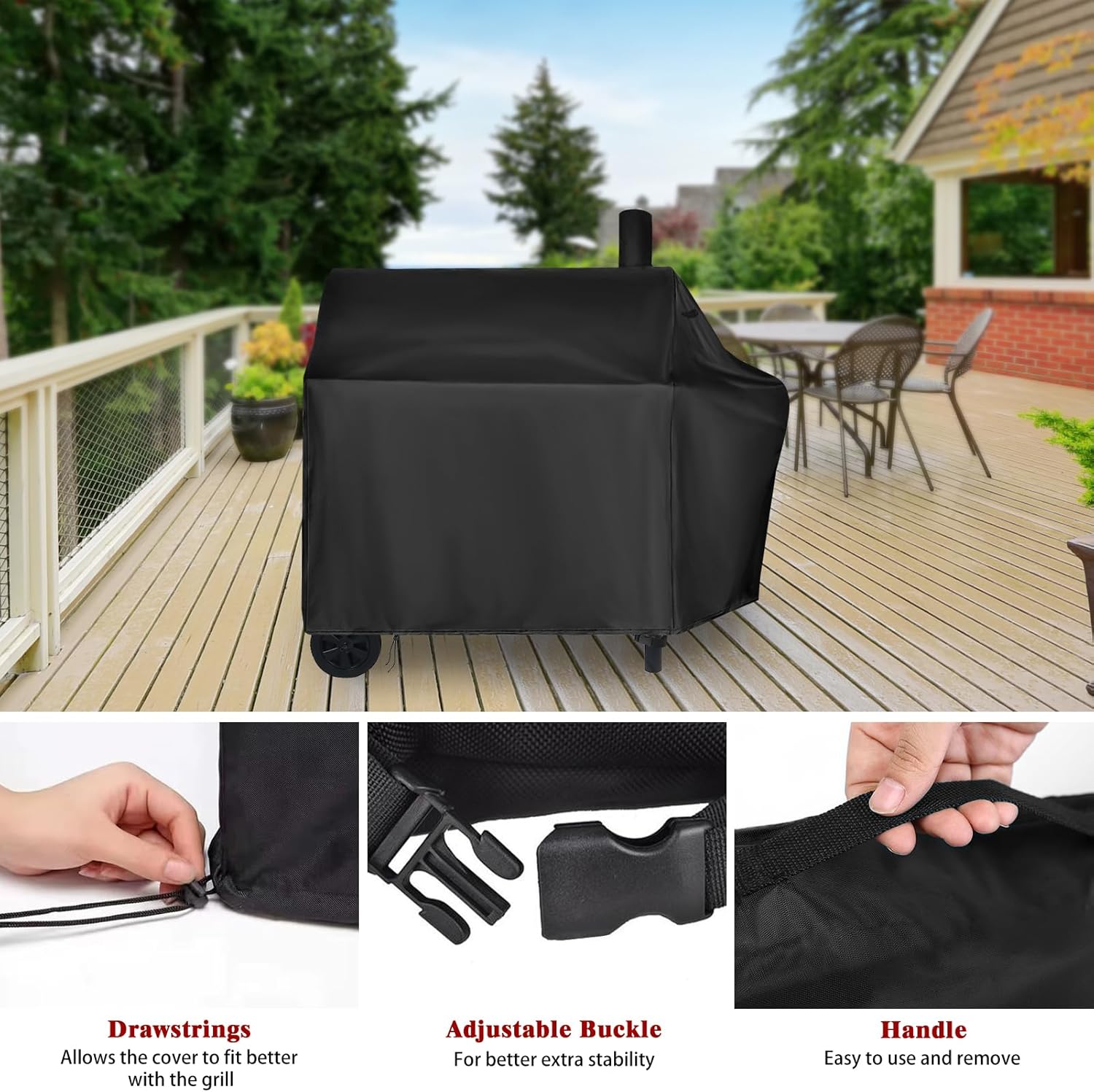 Charcoal Grills Cover for Royal Gourmet CC1830W 30 Barrel Charcoal Grill for CC1830S Grill,Water-Resistant BBQ Grill Cover Outdoor Grill Cover Barbeque Cover