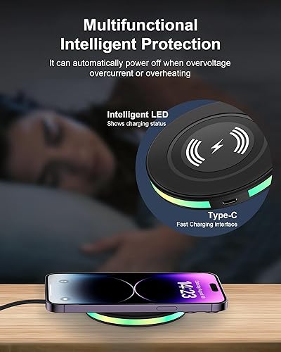Miniatura 6 de Paquete de 2 almohadillas de carga inalámbrica para teléfono de 15 W para Google Pixel 9 8 Pro 7 pro 7a 6 Pro, estación de cargador inalámbrico QI