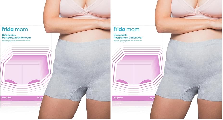Frida Mom Women's Boyshort, Grey, Regular (Waist 28"-42" Stretched) (Pack of 2)
