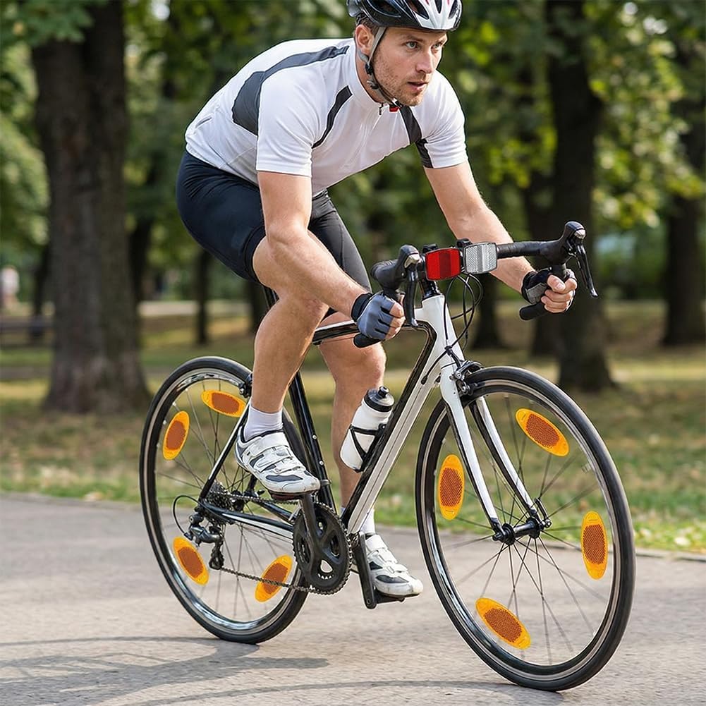 12 Piece Bicycle Reflector, Bike Front and Rear Spoke Reflectors Kit Cycling Accessories for Handlebar and Night Cycling