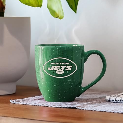 Miniatura 223 de Rico Industries, NFL Football - Taza de café de 16 oz de cerámica moteada, grabada con láser y de color de los equipos de fútbol americano de la NFL