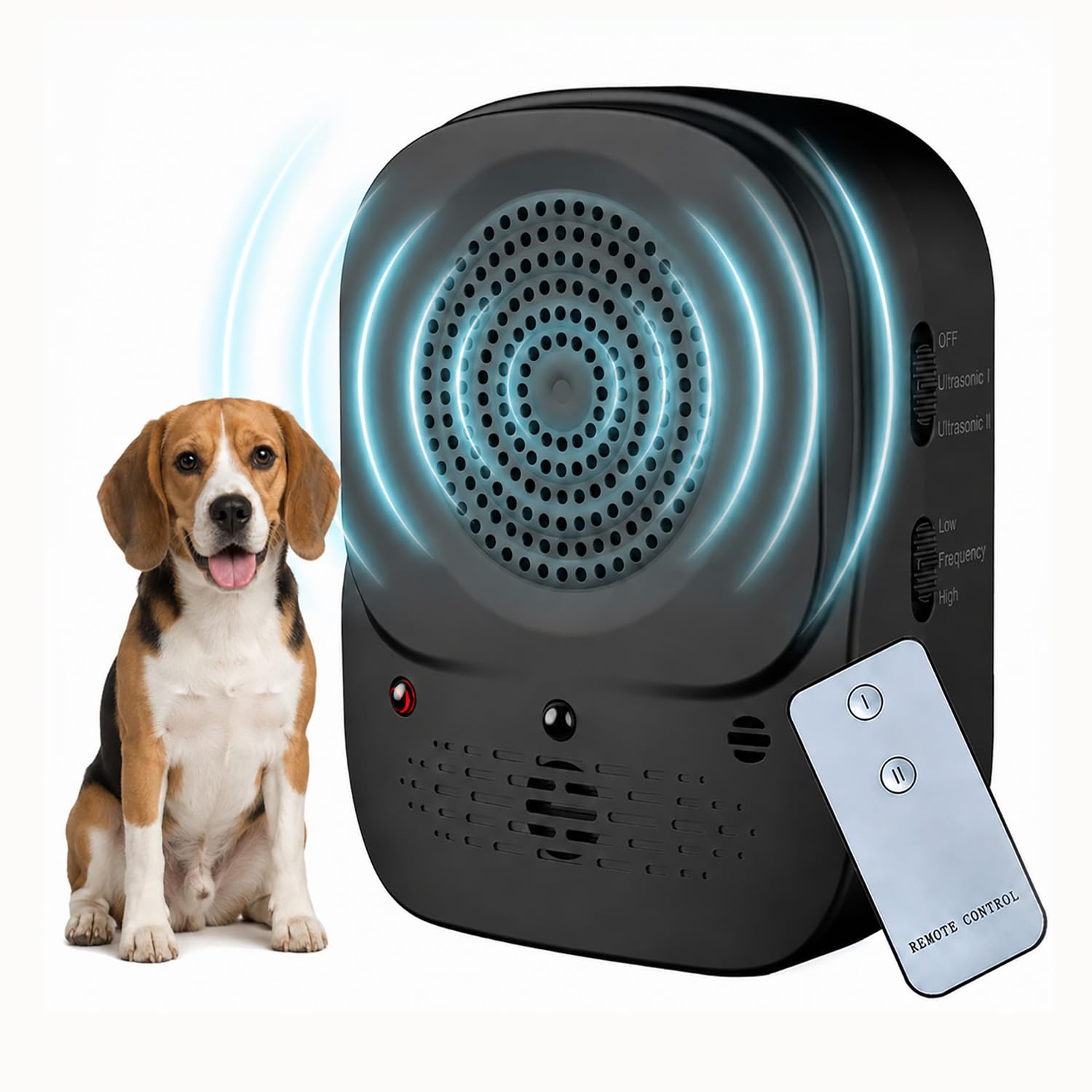 Anti-Aboiement pour Chien, Automatique Boitier Ultrason Anti Aboiement Chien 4 Modes, IP45 Étanche & Rechargeable, Appareil Anti Aboiement pour Petits Moyenne et Grands Chiens, Intérieurs & Extérieurs