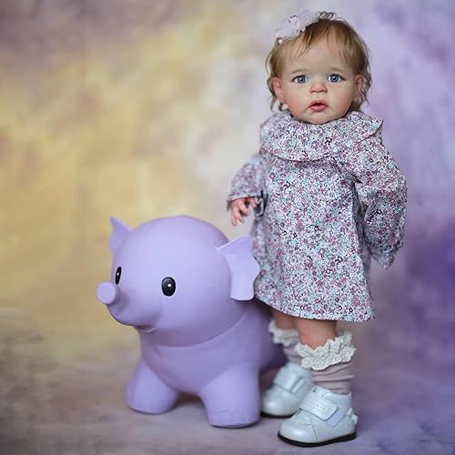 Miniatura 3 de iCradle Muñecas Reborn de silicona para niñas de 24 pulgadas con traje y accesorios, regalo para niños de 3 años en adelante