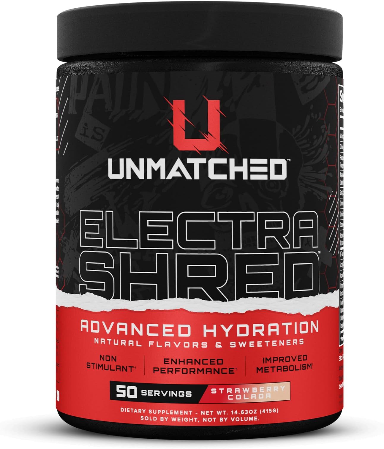Unmatched Electrashred Advanced Hydration Formula | Non Stim Electrolyte Powder | Enhanced Performance | Natural Flavors & Sweeteners | 50 Servings (Strawberry Colada)