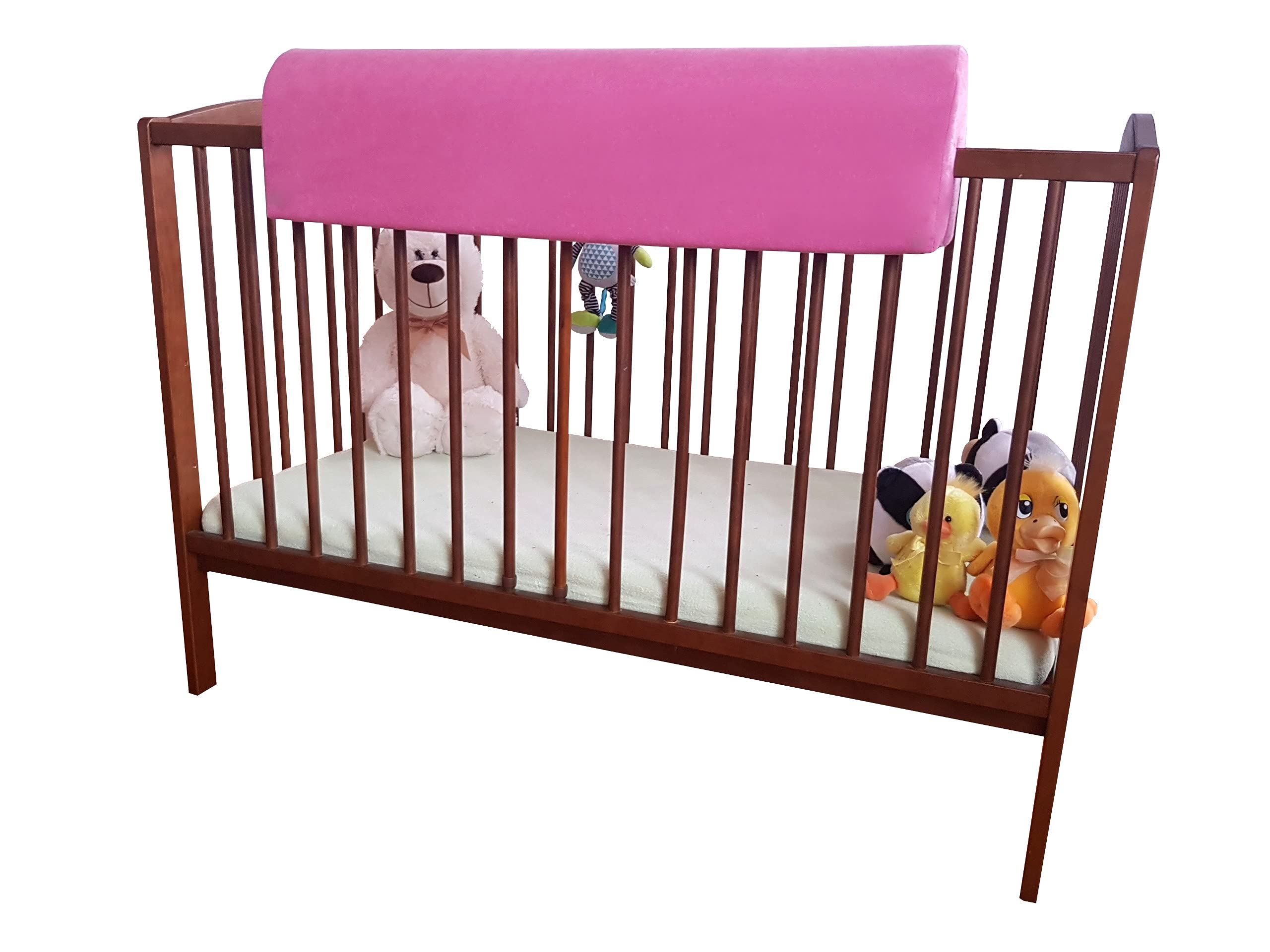 Paraspigoli per lettino e lettino, copertura per letto alto, cuscino per paracolpi e paraspigoli, lunghezza 80 cm, colore: Roz