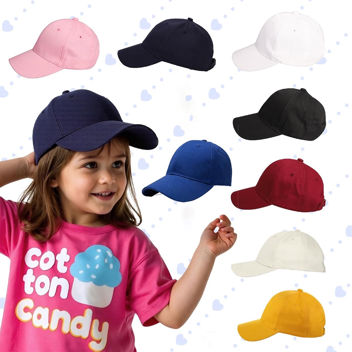 Kids Boys Girls Baseball Caps Cotton Lightweight Adjustable Sports Baseball Hat UV Protection Sun Hat Age 3-8 Years - Image 6