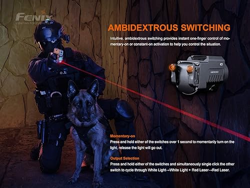 Miniatura 9 de Fenix GL22 - Linterna LED de 750 lúmenes, combo láser, para la mayoría de pistolas y pistolas con funda de transporte de cable EdisonBright