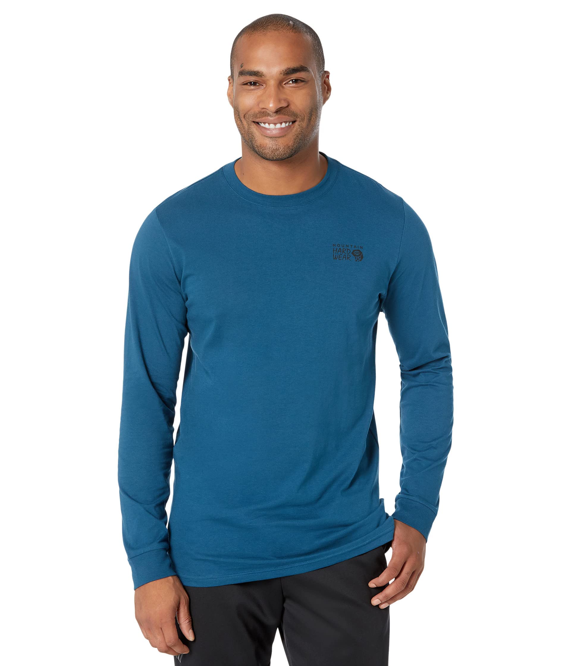 Mountain Hardwear Men's MHW Logo in a Box Long Sleeve, Dark Caspian, S