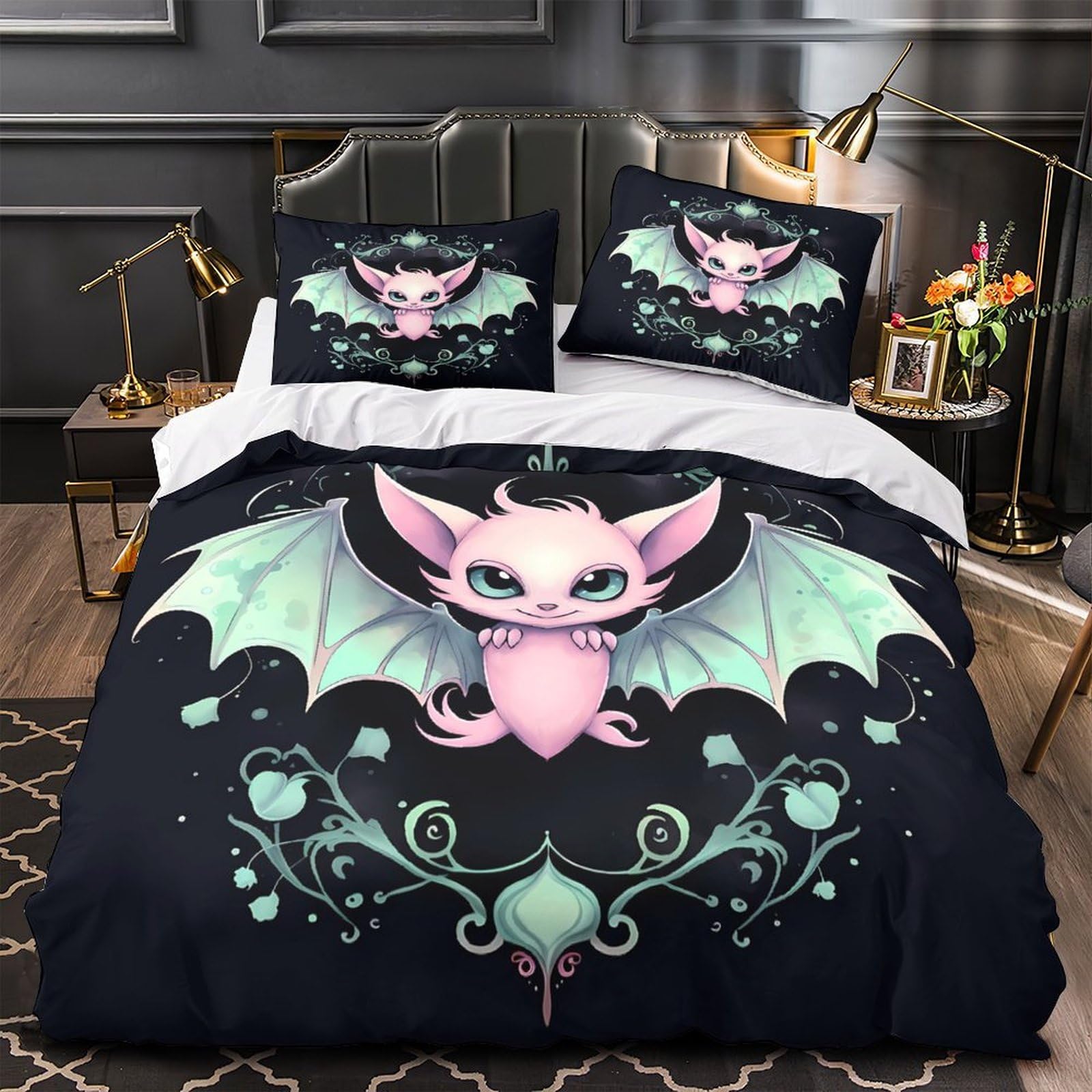 Housse de couette douce 260x220cm imprimé animaux mignons