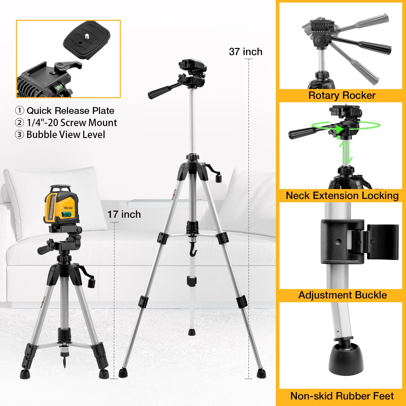 Prexiso 360° Laser Level - 100ft Line Laser -7