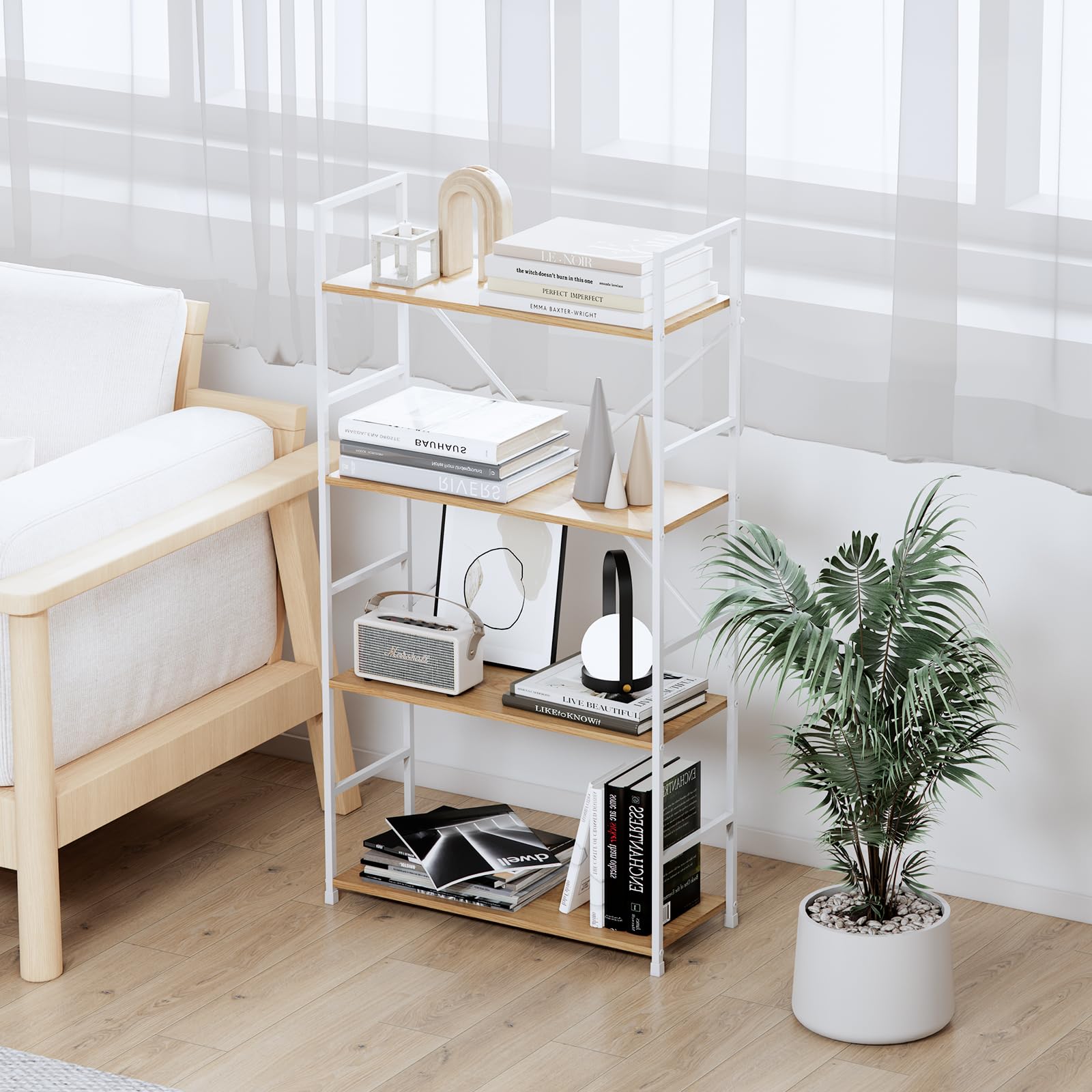 Amazon｜ラック オープンシェルフ 4段 棚 収納 幅58×奥行23×高さ112cm