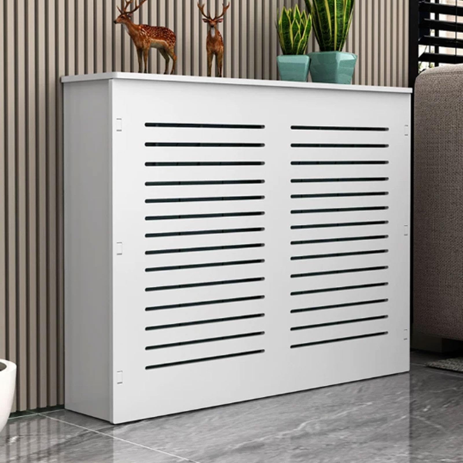 Copritermosifone MDF Moderno Decorativo con doghe e ripiano superiore