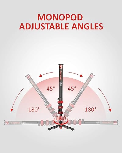 Vista 7 de IFOOTAGE Monopod para Cámara Profesional de 180 cm de Aluminio Telescópico con Soporte de Trípode Compatible para Cámaras DSLR y Videocámaras