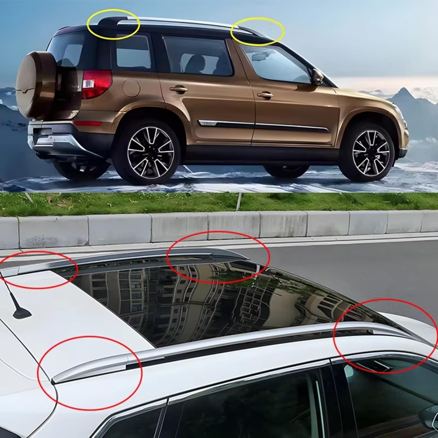 Roof Rails Cover Shell Car Accessories Roof Rack Luggage Carrier Shell Cap Trim Cover Rails Side Bars for Kia for Carens for Rondo 2007-2012