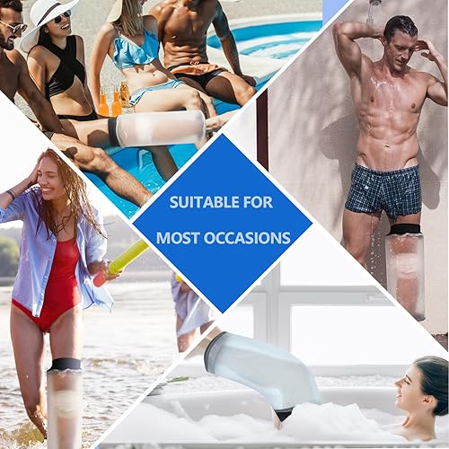 Miniatura 4 de Funda impermeable para adultos de ducha, protector reutilizable para rodilla después de cirugía, bolsa de molde impermeable para vendaje, heridas,