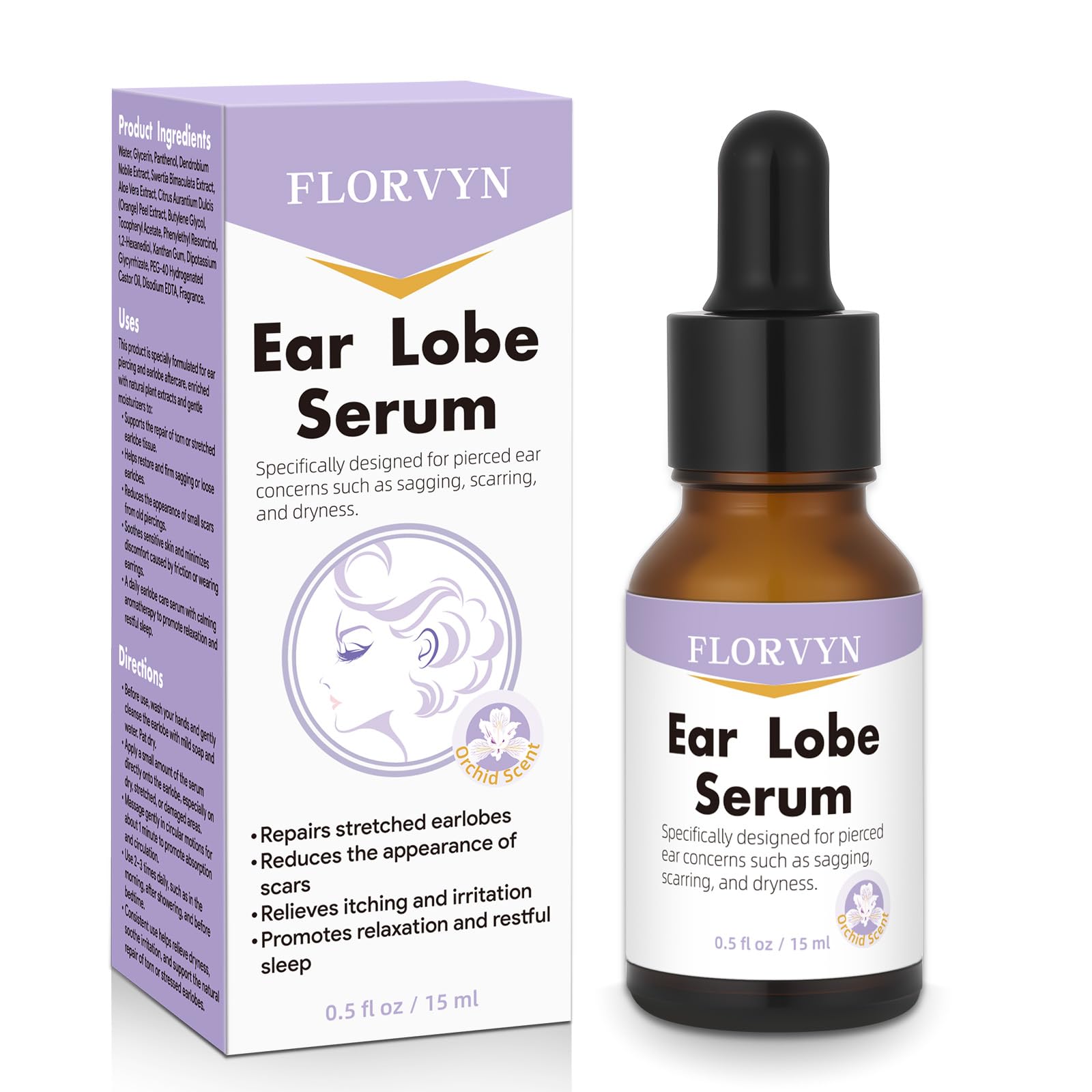 Rejuvenating Ear Lobe Serum Ear Care Solution for Pierced Ears Promotes Healing Helps Firm Skin Stretched Earlobes Daily