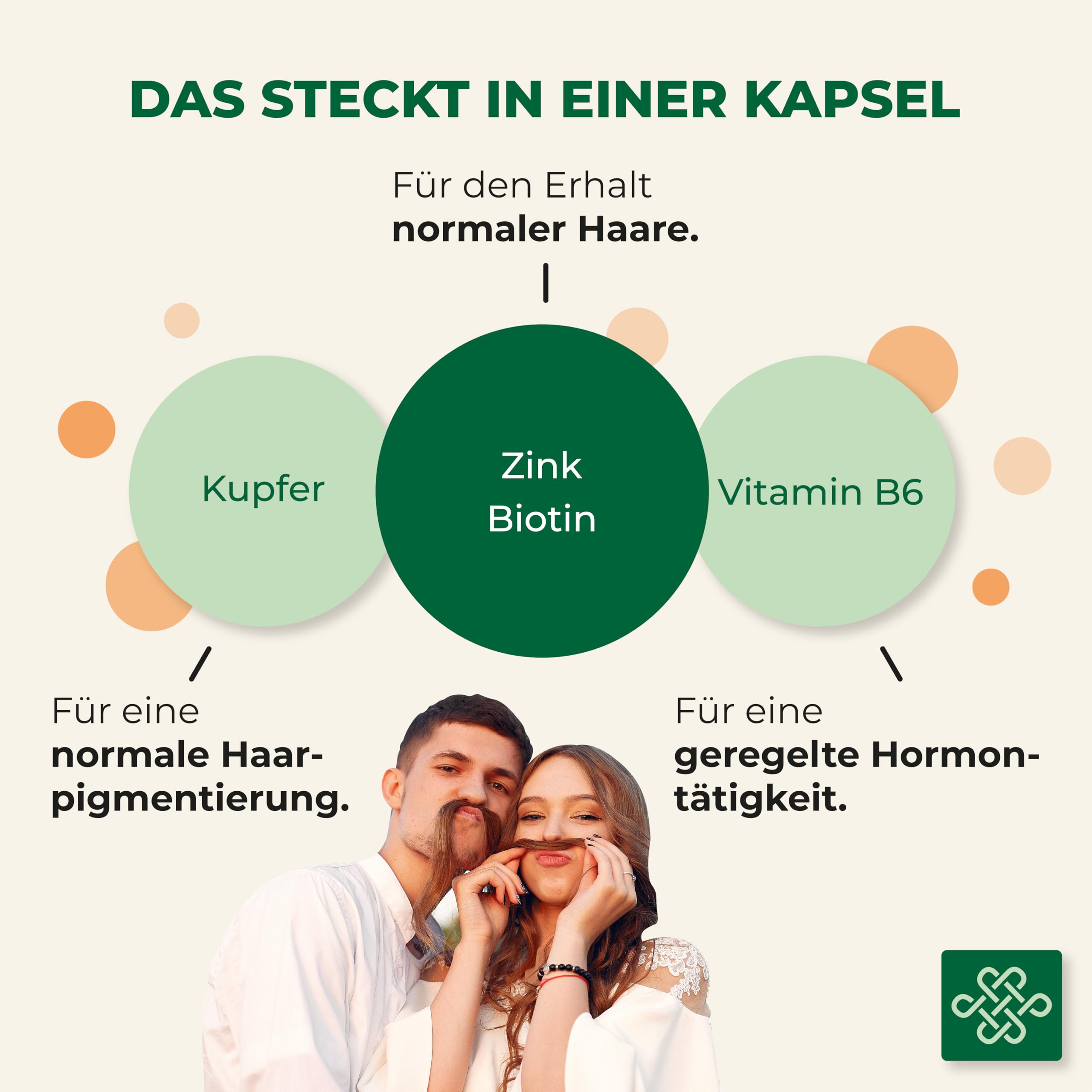 forte Haarvitamine (2 Monatspackung) • Für Frauen und Männer • Zum Erhalt der normalen Haare mit Brennnessel-, Kürbiskern-, Ginkgo Biloba-Extrakt sowie B-Vitaminen, Zink, Niacin, Biotin