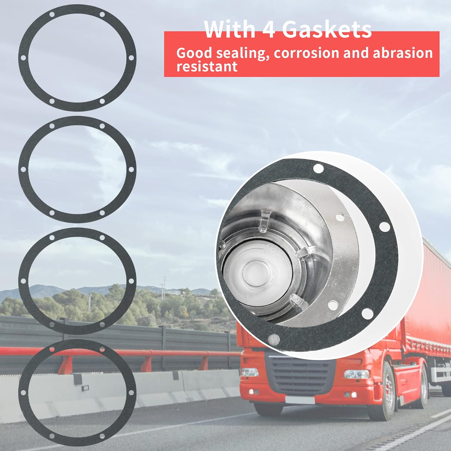 4Pcs 340-4195 Hub Cap for Trailer Axle, ikare 340-4195 Aluminum Trailer Hub Cap 6 Holes HubCaps with 4 Pcs Rubber Plugs and Side Pipe Plugs Gaskets