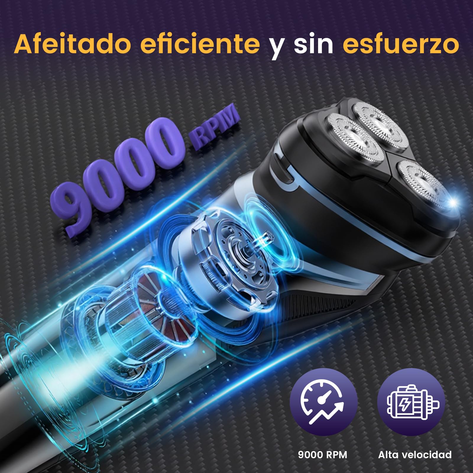 Skycool Afeitadora Electrica Hombre, Maquina De Afeitar Hombre Inalambrica Recargable, Afeitadora En Seco Y Húmedo Con Recortadora Emergente, Dos Modos De Velocidad, Pantalla Led
