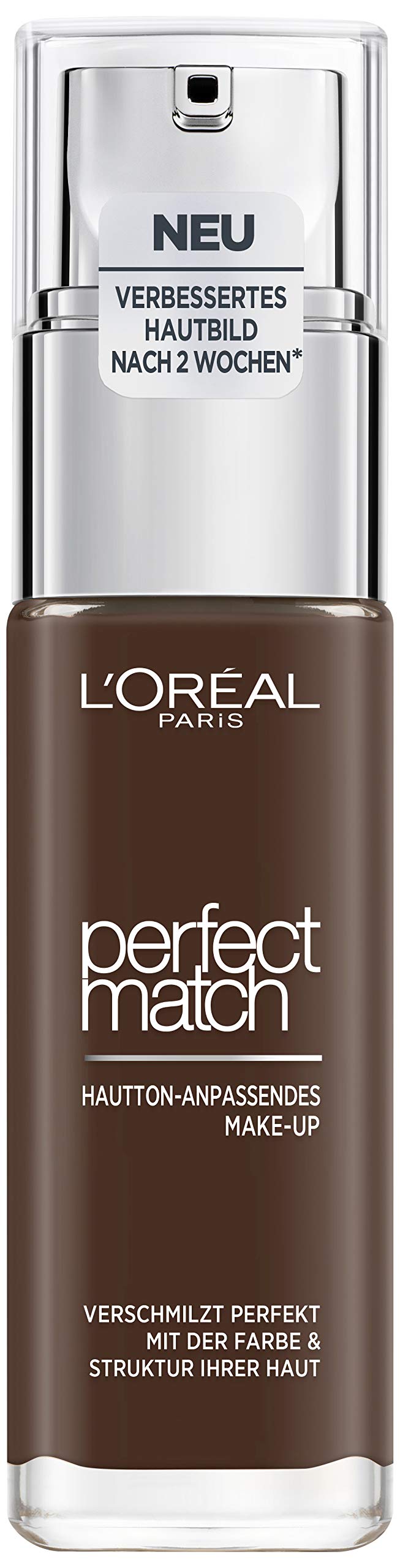 L’Oréal Paris Perfect Match Make-Up, No. 12.N Ebony, Liquid Foundation with Hyaluronic and Aloe Vera, 30 ml