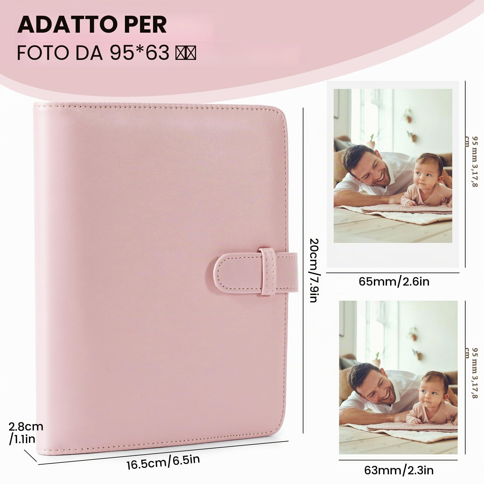 Album Fotografico 256 Tasche, Mini Album Fotografico per 3 Inch Film per Fujifilm Instax Mini 7s 8 8+ 9 11 25 26 50s 70 90 Film, per Papier Photo Polaroid Zink, per Appareil photo instantané Kodak