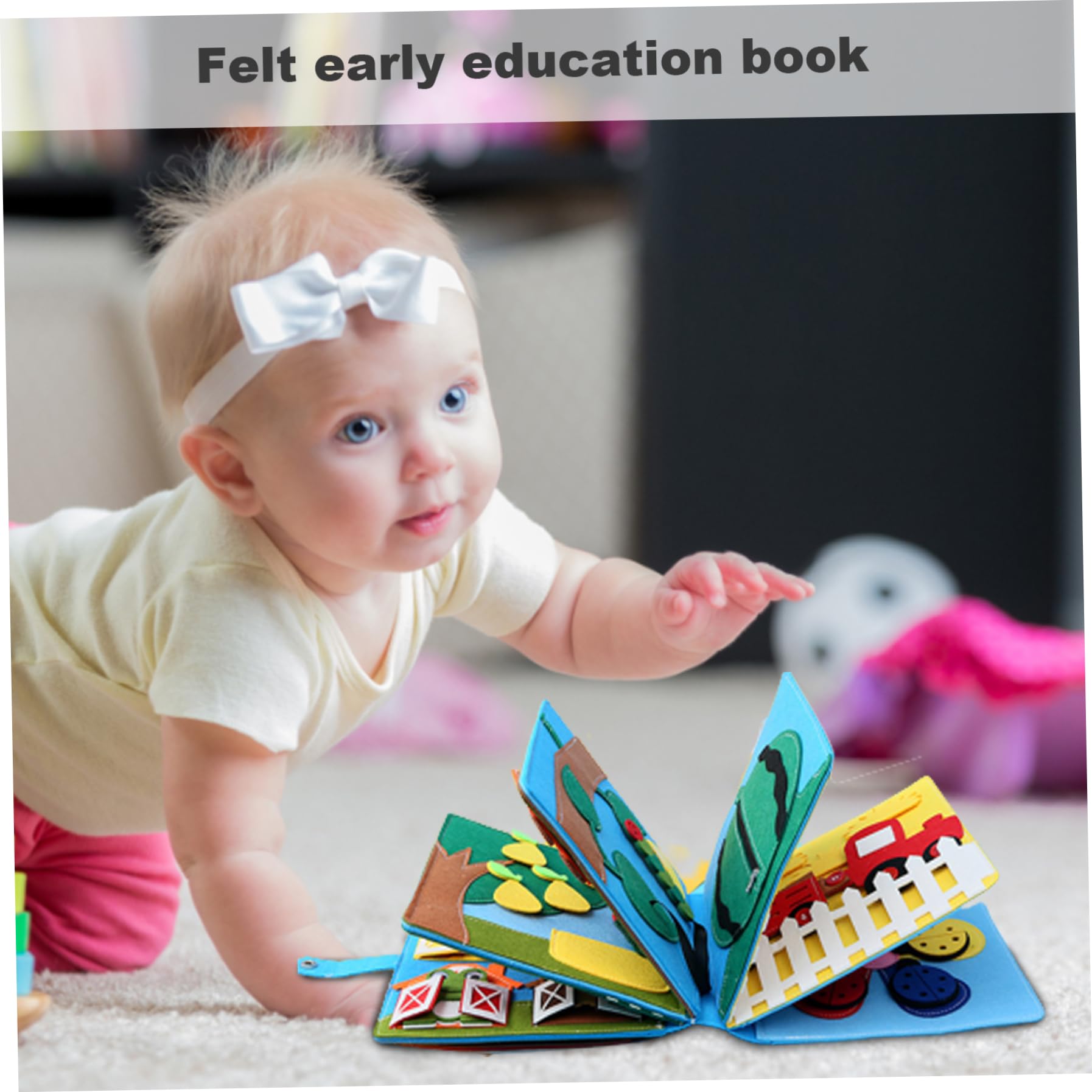 Tavola occupata per bambini Libro di attività in feltro 3D Giocattoli sensoriali per bambini Giocattolo educativo per l'apprendimento prescolare per bambina Tavola occupata, giocattoli da viaggio per