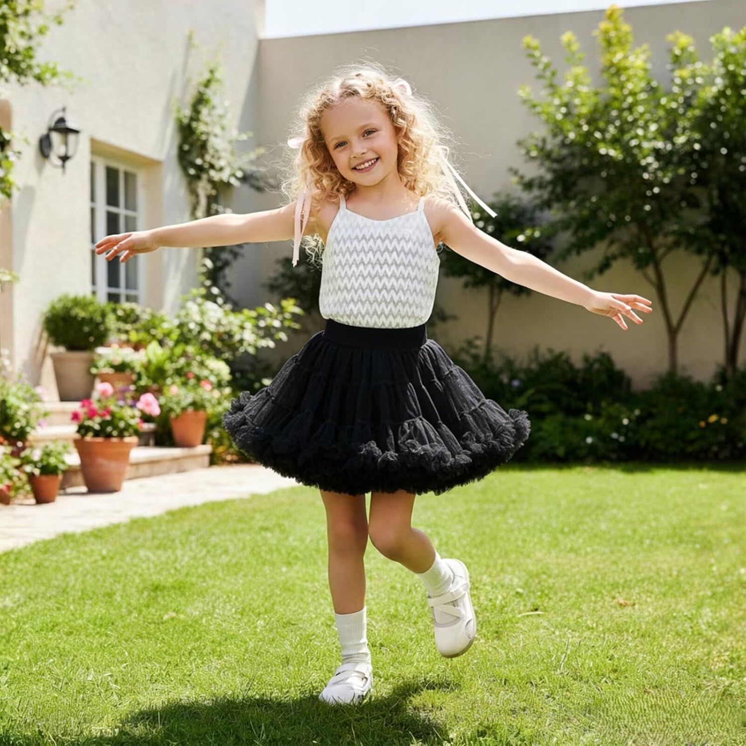 kephy Tutu Skirt for Girls, Fluffy Soft Tulle Pettiskirt with Wide Elastic Waistband for Birthday Parties &Ballet