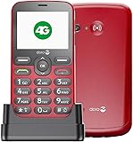 Doro - 1880-4G-Seniorenhandy ohne Vertrag - Großes 2,4'' Display - Tasten mit Sprachausgabe - Klarer Klang - Kamera - Bluetooth - Notruftaste - Rot Rot Variante 1880